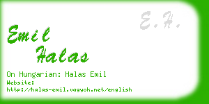 emil halas business card